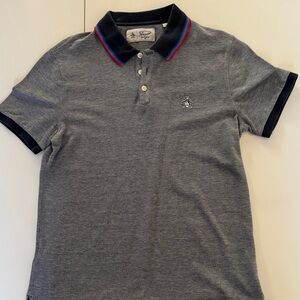 Original Penguin Gray Polo Shirt with Black Collar